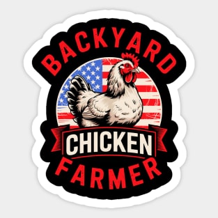 Backyard Chicken Farmer Patriotic Sticker